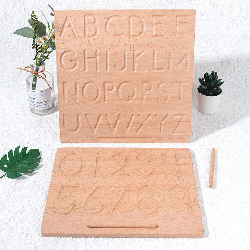 Wooden Concave Convex Lettering Board for Early Montessori Education - MAMTASTIC
