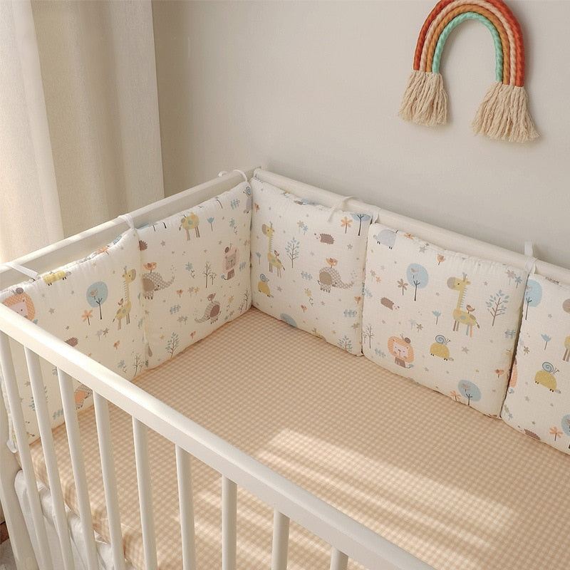 Cartoon Embroidered Cotton Bumper Bed - MAMTASTIC