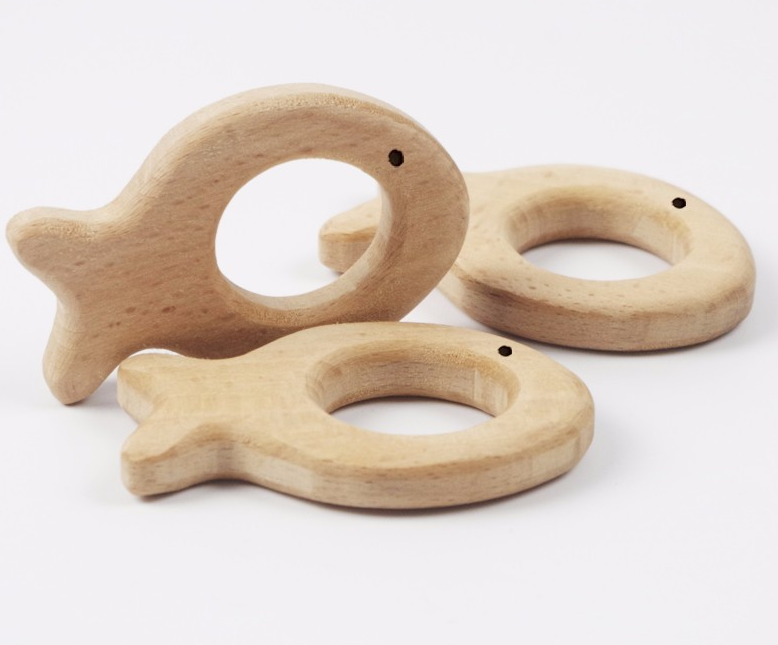 Natural Beech Wood Baby Teether - Safe and Eco-Friendly, Perfect for Teething Relief - MAMTASTIC