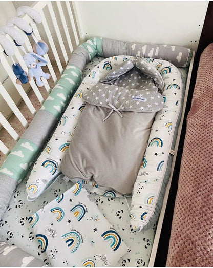 Soft and Comfortable Rainbow Crib Bumper for Baby Safety - MAMTASTIC