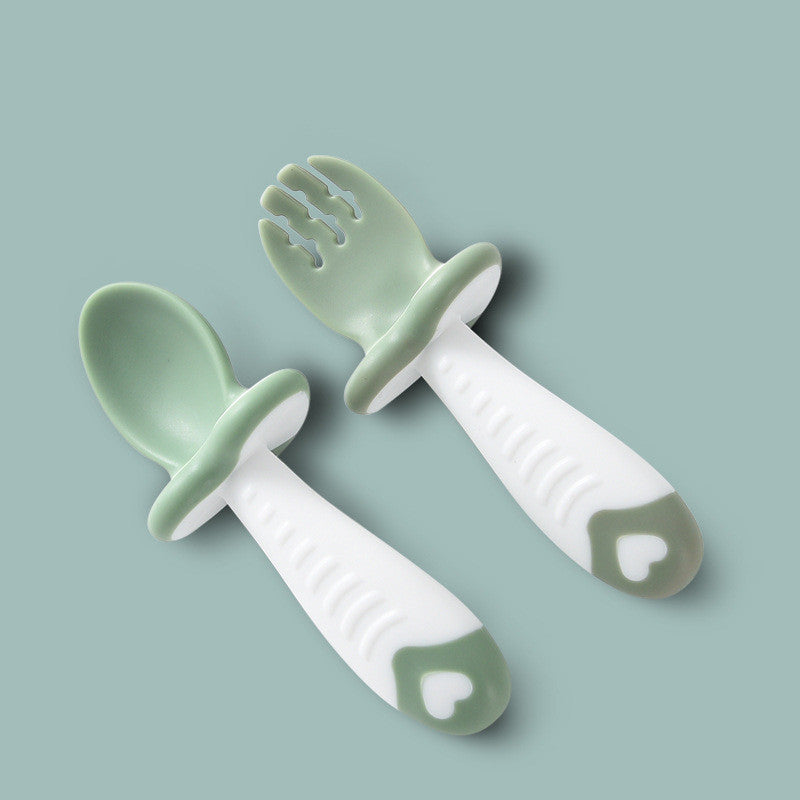 Baby Eating Training Set with Soft Head Spoon and Fork - MAMTASTIC