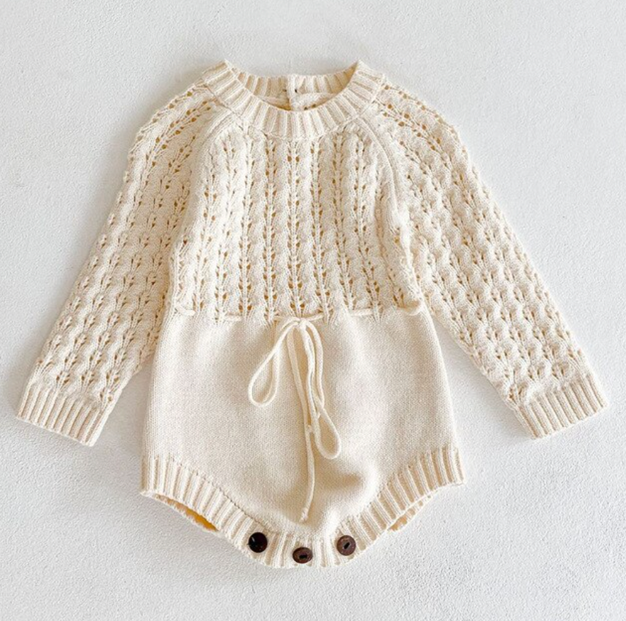 Baby Knitted Bodysuit with Long Sleeves - Soft, Breathable, and Stylish - MAMTASTIC