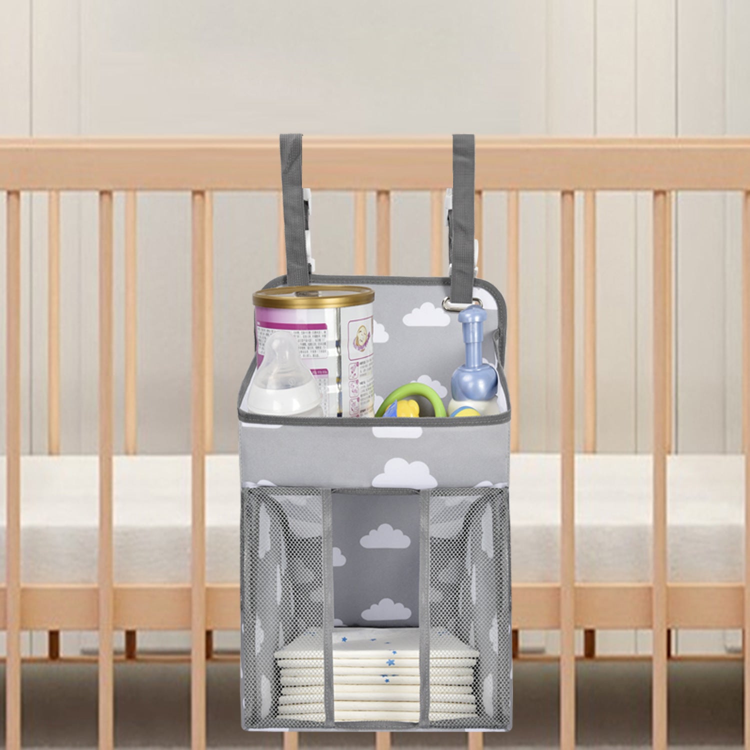 Baby Nappy Hanging Storage Organizer - Bedside Oxford Cloth Bag - MAMTASTIC