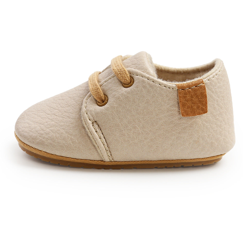 Soft Leather Baby Moccasins with Rubber Sole for Newborns and Toddlers - MAMTASTIC