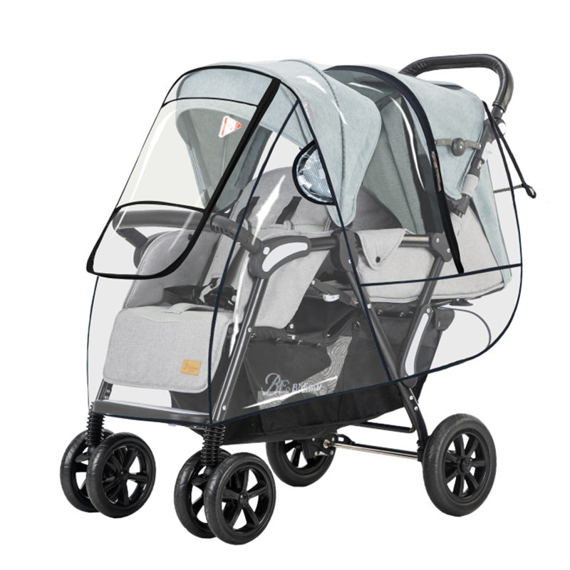 Waterproof Twin Stroller Rain Cover - Keep Your Twins Dry and Cozy - MAMTASTIC