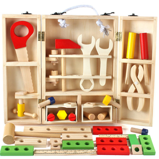 Children's Wooden Toolbox Toy with Simulation Disassembly and Assembly Features - MAMTASTIC