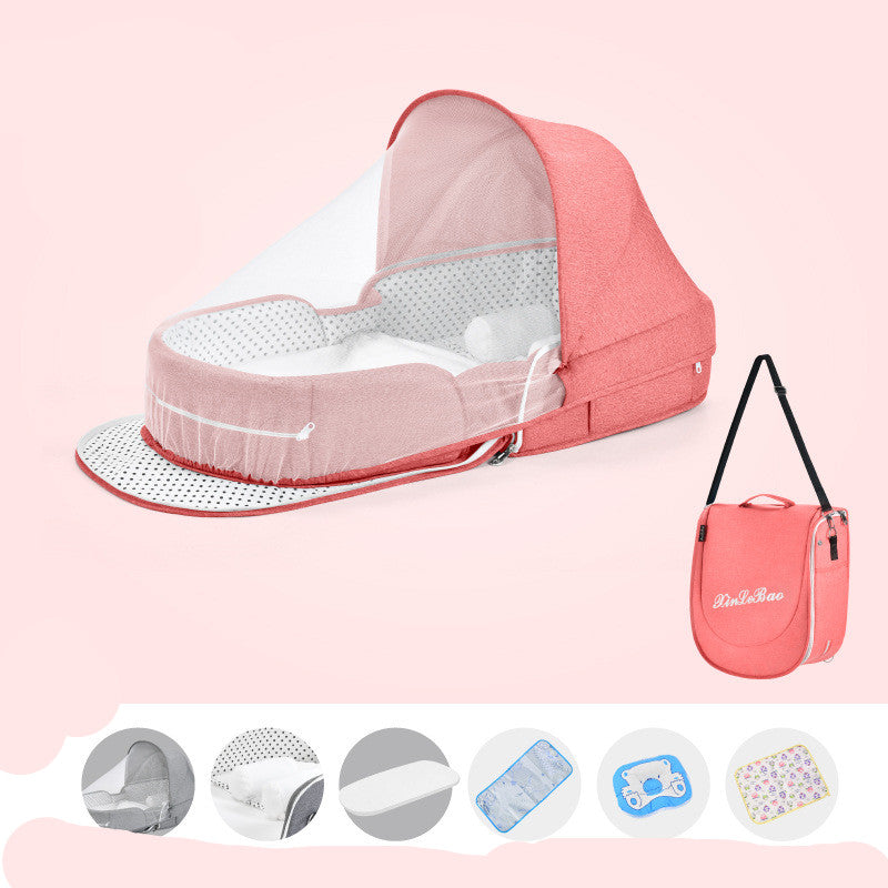 Portable Baby Crib with Mosquito Net for Travel and Camping - MAMTASTIC