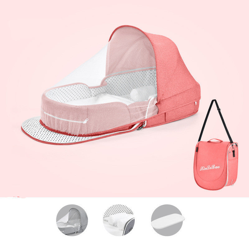 Portable Baby Crib with Mosquito Net for Travel and Camping - MAMTASTIC