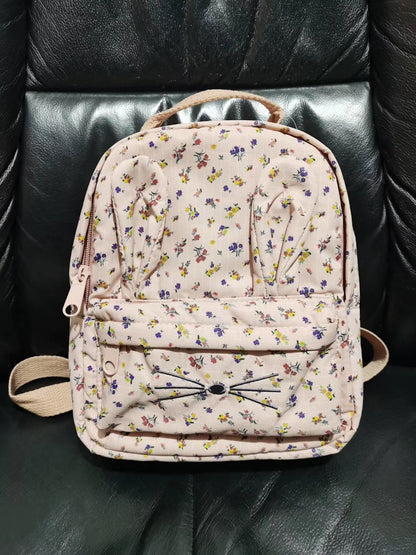 Kids Cat Floral Cloth Animal-Shaped Backpack - MAMTASTIC