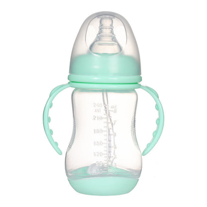 Wide Caliber PP Baby Bottle with Handle and Anti-colic Straw - MAMTASTIC