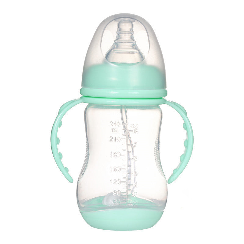 Wide Neck Anti-Colic Baby Bottle with Straw - Easy Feeding for Newborn Babies - MAMTASTIC