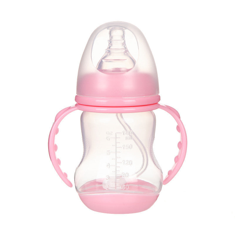 Wide Neck Anti-Colic Baby Bottle with Straw - Easy Feeding for Newborn Babies - MAMTASTIC