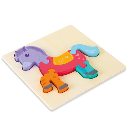 3D solid puzzle of large wooden infant - Pony - CJWJWJYZ04711-Pony