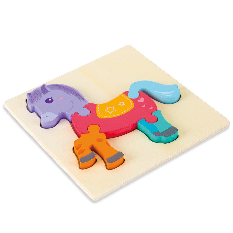 3d Wooden Animal Puzzles For Toddlers - Pony - CJWJWJYZ04711-Pony
