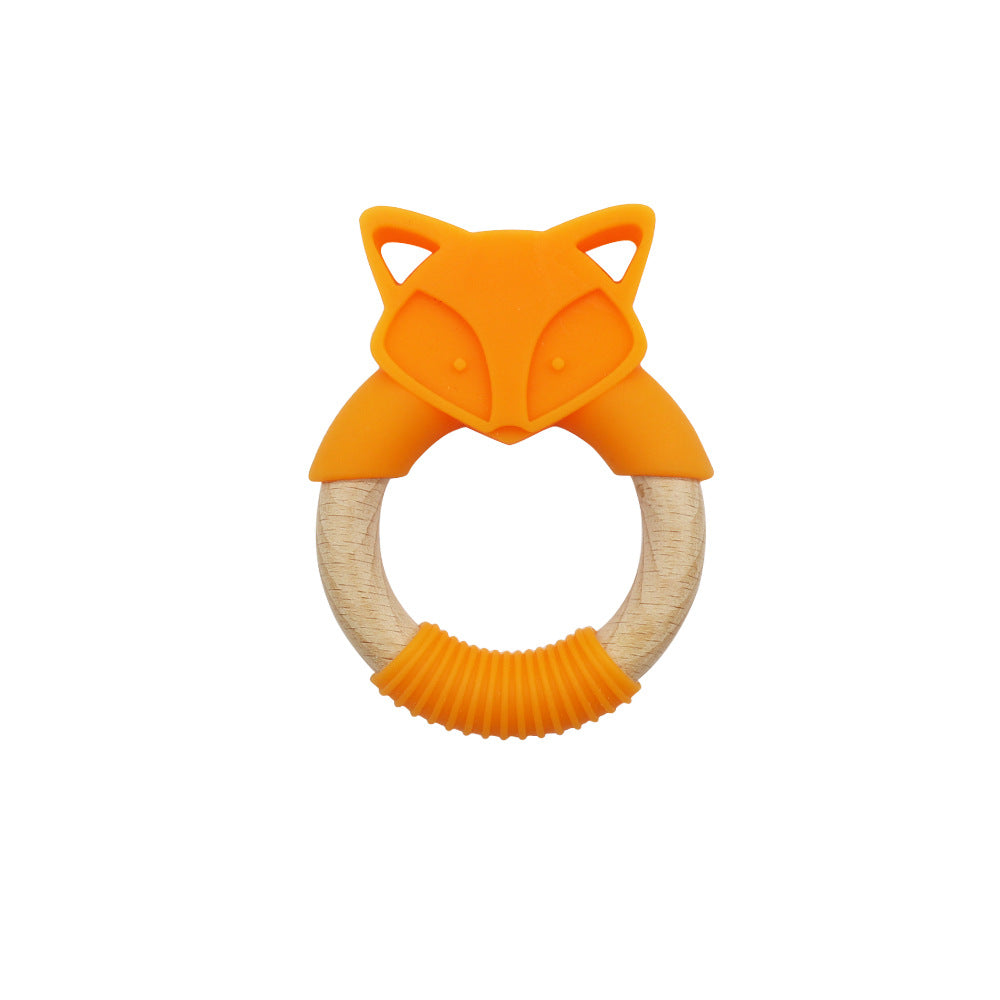 Silicone Wood Fox Baby Teether and Molar Stick - MAMTASTIC