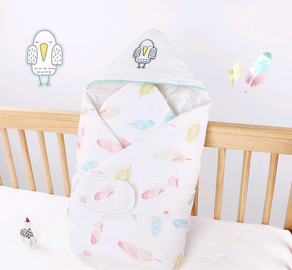 Soft And Cozy Baby Swaddle Blanket With Sleeves - Feather 85x85cm - CJWJYEYE00848-Feather- 85x85cm