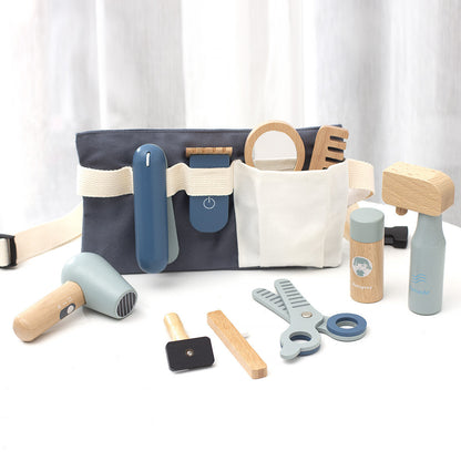 Wooden Makeup Toy Set For Girls - Cloth Bag Haircut Bag - CJJT223806106FU