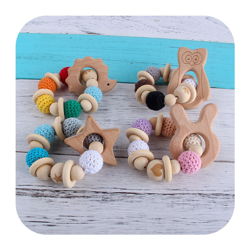 Beech Wood Animal Teether Bracelet - MAMTASTIC