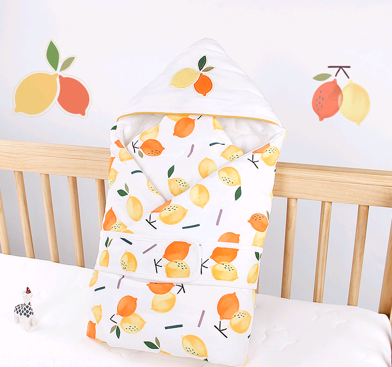 Soft And Cozy Baby Swaddle Blanket With Sleeves - Two tone lemon 85x85cm - CJWJYEYE00848-Two tone lemon- 85x85cm