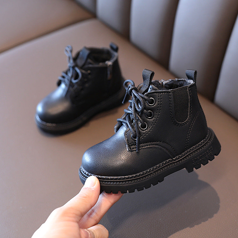 Black leather toddler boots best sale