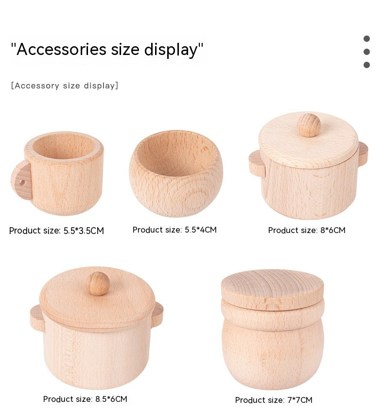 Beech Log Kids' Playhouse Tea Set Suit Sensory Box Afternoon Tea Kitchenware Suit