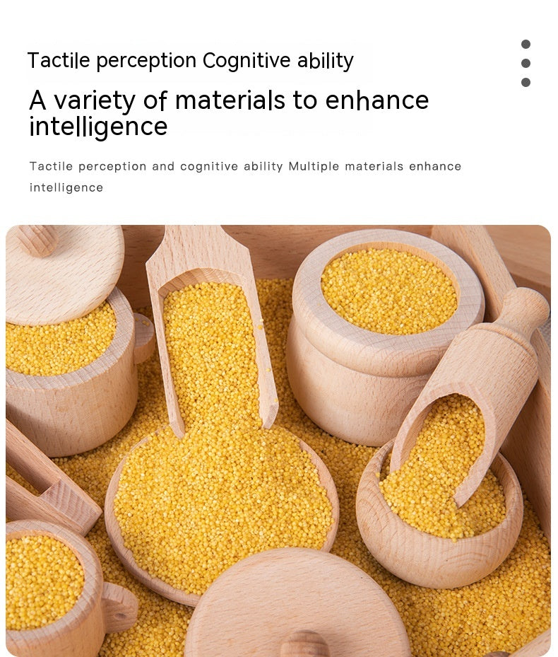 Beech Log Kids' Playhouse Tea Set Suit Sensory Box Afternoon Tea Kitchenware Suit