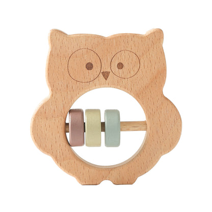 Wooden Koala Style Rattle And Teether - Owl Style - CJYD181005902BY