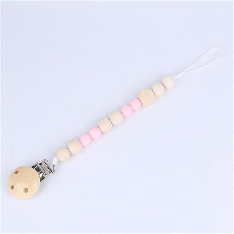 Baby Pacifier Clip - Silicone and Wood Beads - Safe and Stylish - MAMTASTIC