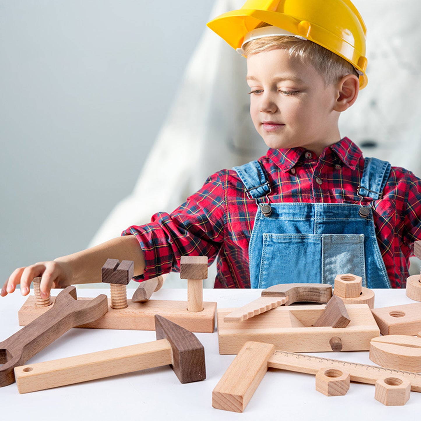 Interactive Role Play Wooden Tool Kit for Boys and Girls