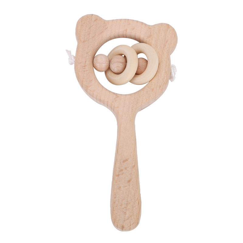 Natural Wooden Baby Rattle For Teething - 3style - CJJJJTJT55638-3style