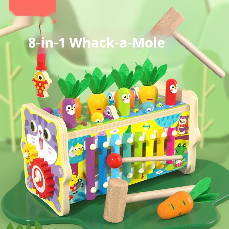 Wooden Shape Sorter Toy For Toddlers - Fishing Pulling Radishes - CJYZ231300910JQ