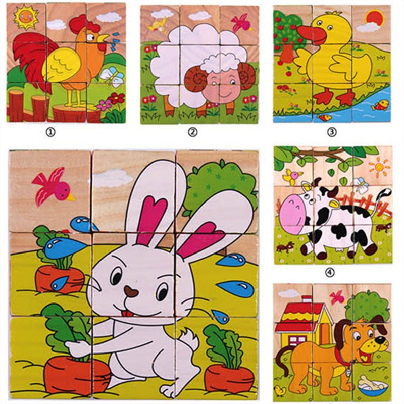 Animal Themed Wooden Building Blocks For Kids - Animal - CJWJWJJM00527-Animal