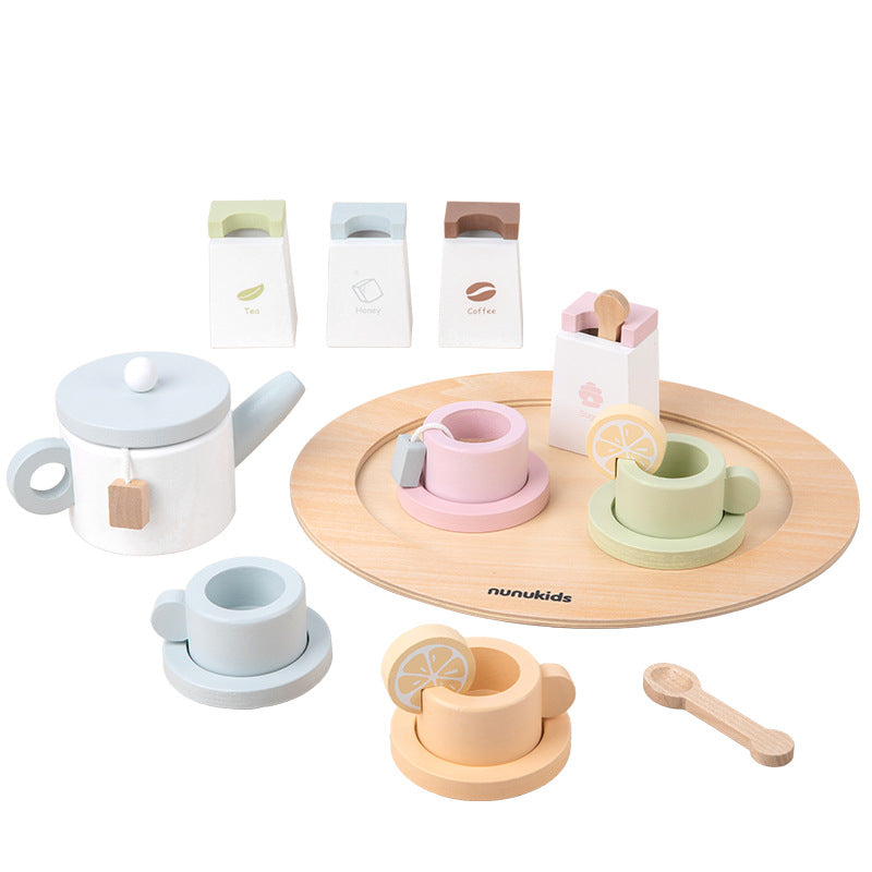 Role Playing Dessert Toys: Adorable Wooden Tea Party Set