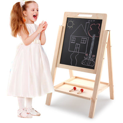 Double-sided Chalkboard And Whiteboard Easel For Kids - default - CJWJWJYZ00401-default