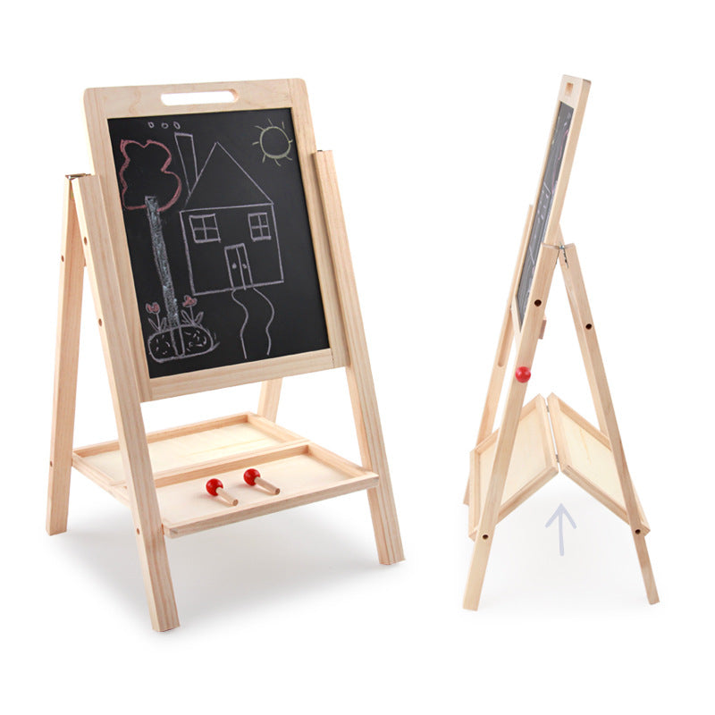 Wooden Children’s Double-Sided Learning and Drawing Board with Adjustable Height - MAMTASTIC