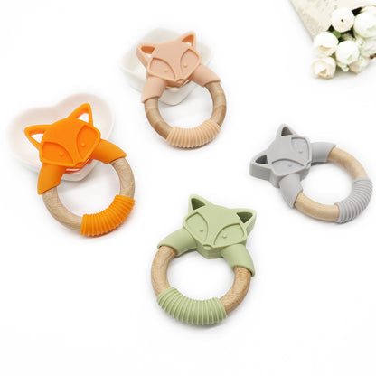 Silicone Wood Fox Baby Teether and Molar Stick - MAMTASTIC