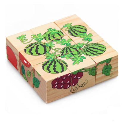 Animal Themed Wooden Building Blocks For Kids - Fruit - CJWJWJJM00527-Fruit