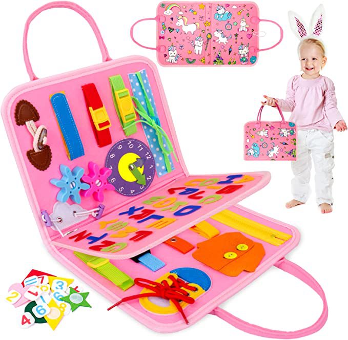 Toddler Learning Board For Fine Motor Skills - Pink 1pc - CJYD212477401AZ