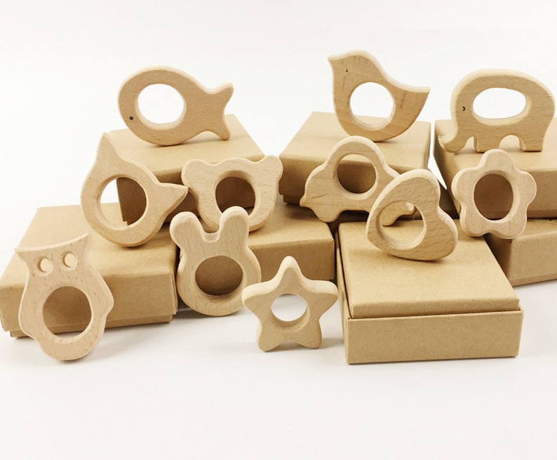 Natural Beech Wood Baby Teether - Safe and Eco-Friendly, Perfect for Teething Relief - MAMTASTIC