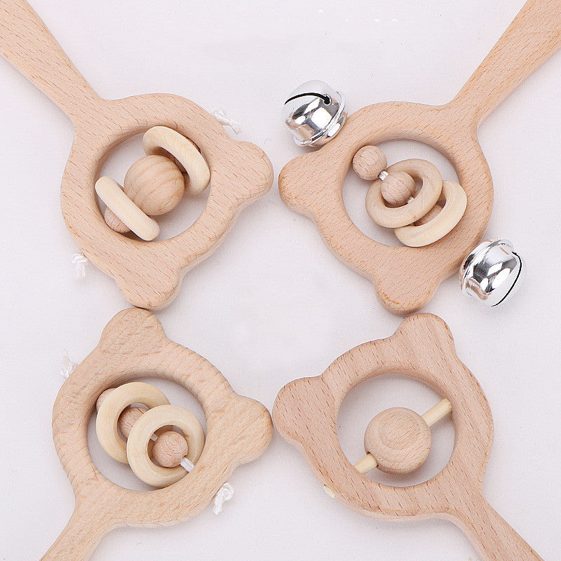 Wooden Baby Rattle for Teething - Safe and Durable Sensory Toy for Toddlers