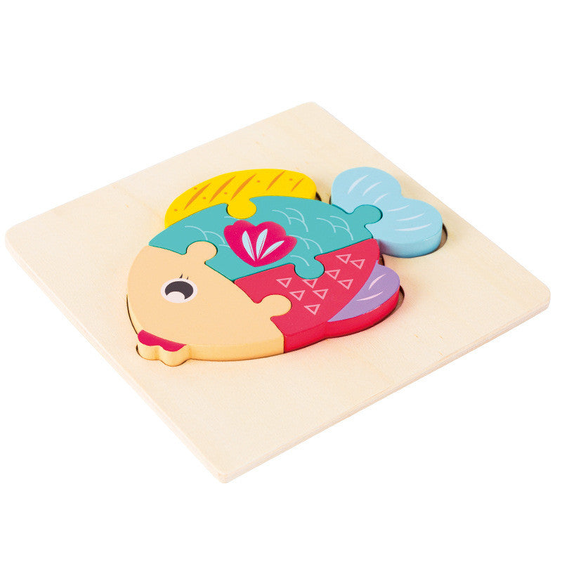 3D solid puzzle of large wooden infant - Small fish - CJWJWJYZ04711-Small fish