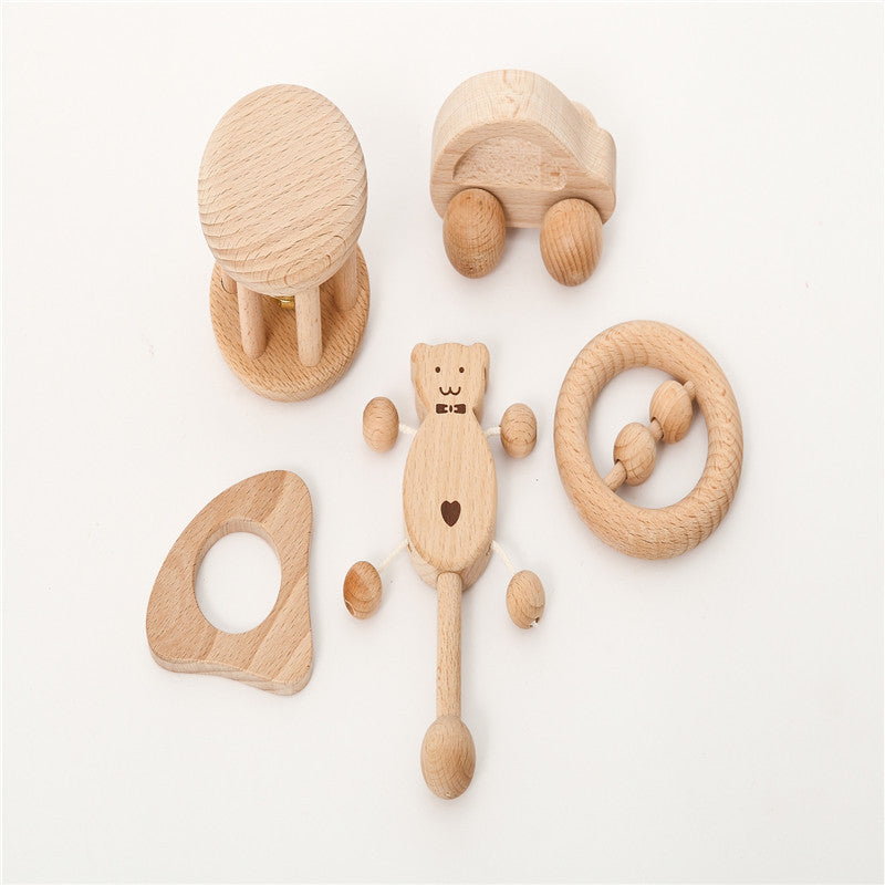 Baby Intelligence Development Unpainted Wooden Toys - MAMTASTIC