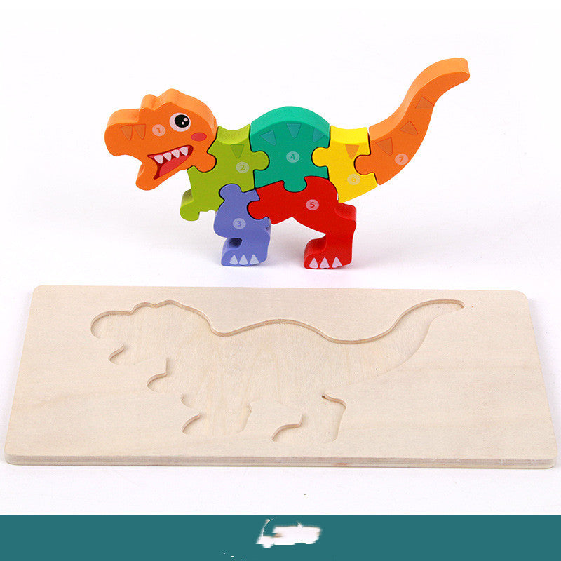 Wooden 3D Dinosaur Puzzle for Kids - Educational and Fun - MAMTASTIC