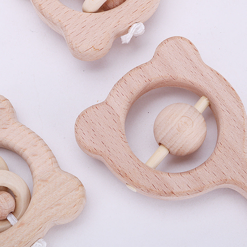 Wooden Baby Rattle for Teething - Safe and Durable Sensory Toy for Toddlers - MAMTASTIC