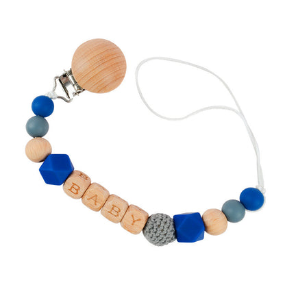Silicone Beaded Pacifier Clip For Babies - Dark Blue - CJYD197953407GT