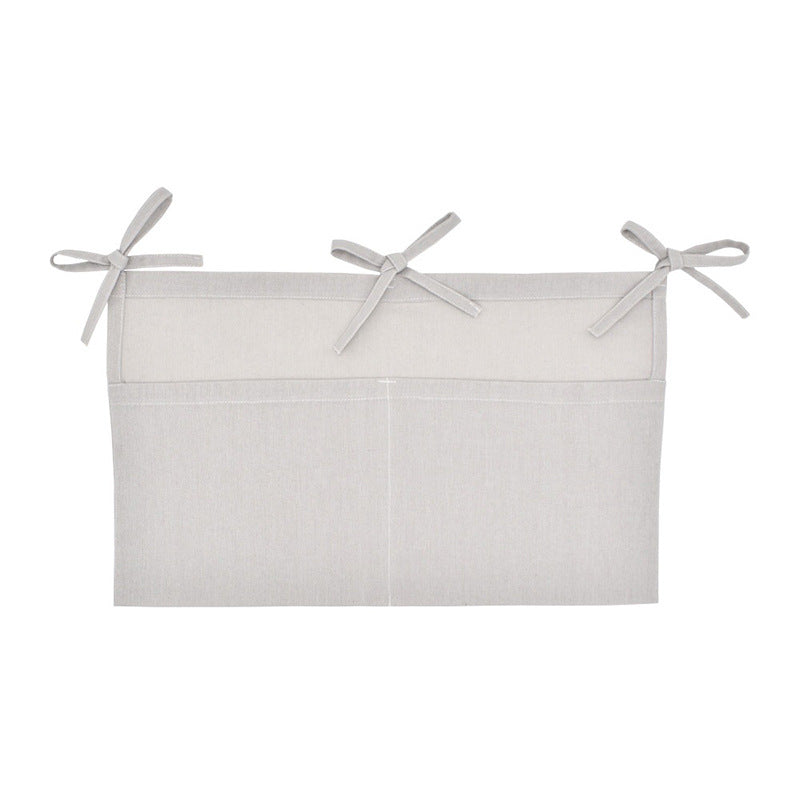 Linen Hanging Storage Bag with Two Compartments - Nursery Organizer for Baby Essentials - MAMTASTIC