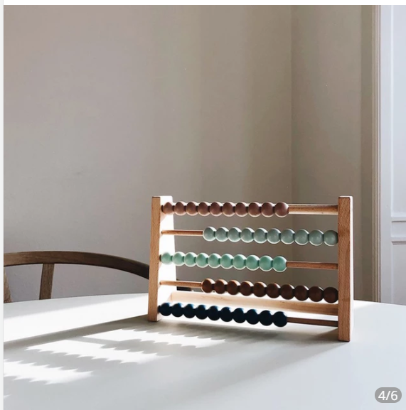 Nordic Style Children's Wooden Early Education Abacus Building Block Toy - Korean log color - CJJT135412301AZ