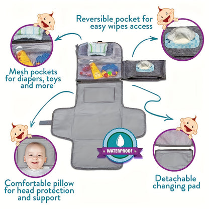 Portable Waterproof Baby Changing Pad Mat - MAMTASTIC