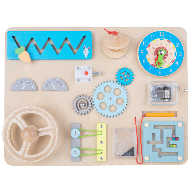 Colorful Wooden Busy Board for Kids: Educational & Fun - MAMTASTIC