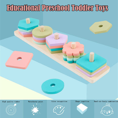 Children's Wooden Geometric Shape Toys - MAMTASTIC
